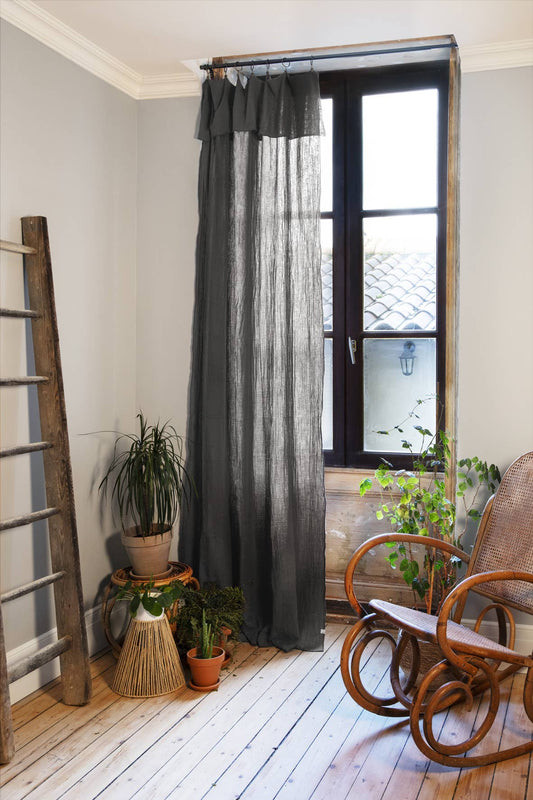 RIDEAU GAZ DE COTON - Gris