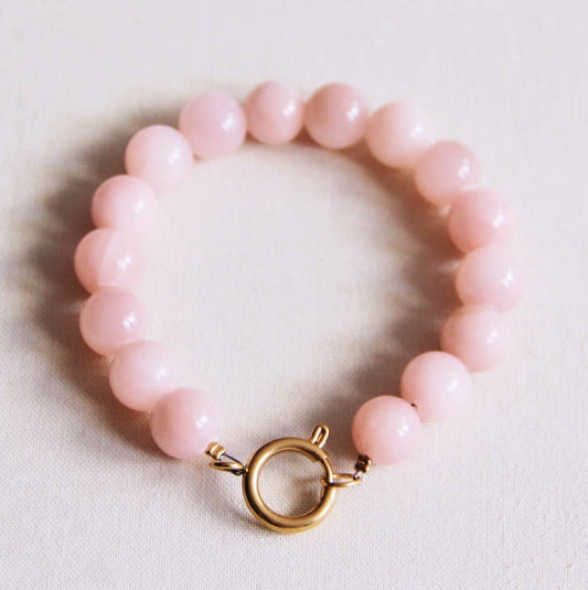 BRACELET EN PERLES DE PIERRE NATURELLE - Rose