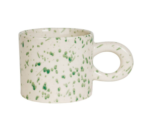 TASSE EN GRÈS - TACHES VERTES