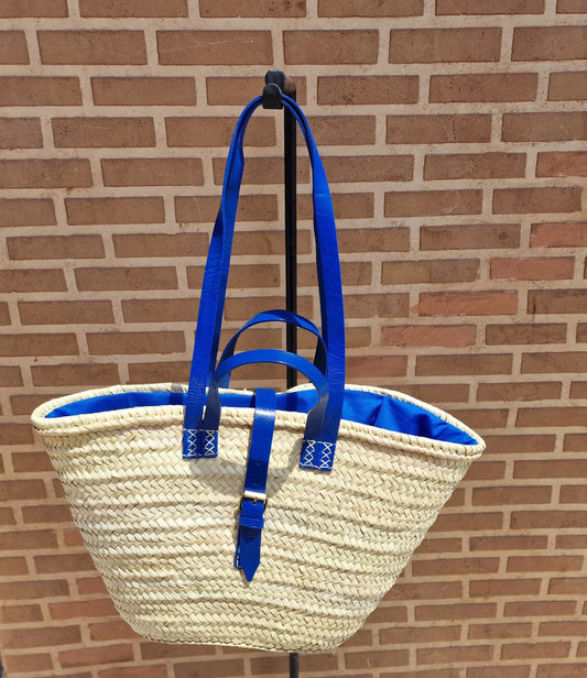 PANIER - Cuir bleu