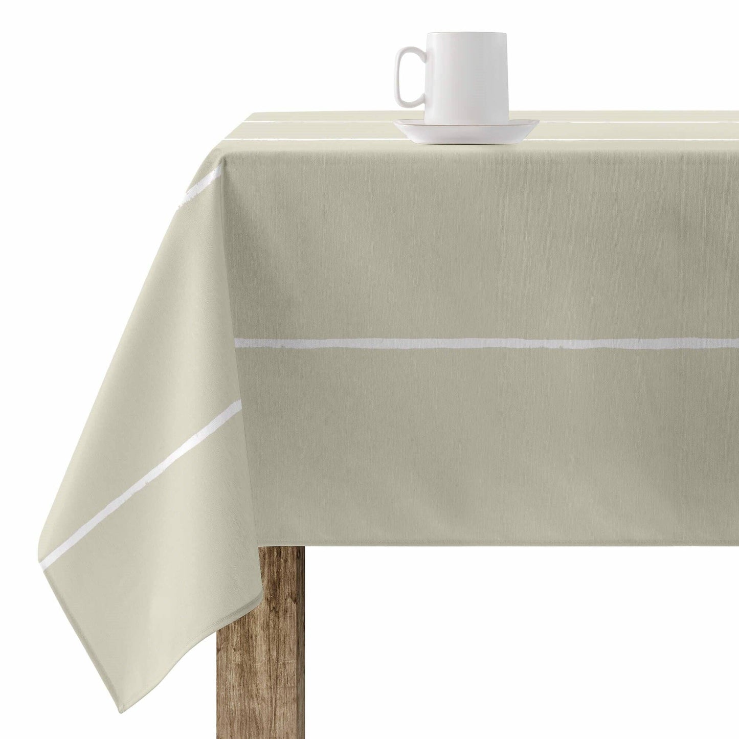 Nappe hydrofuge - Beige rayure blanche