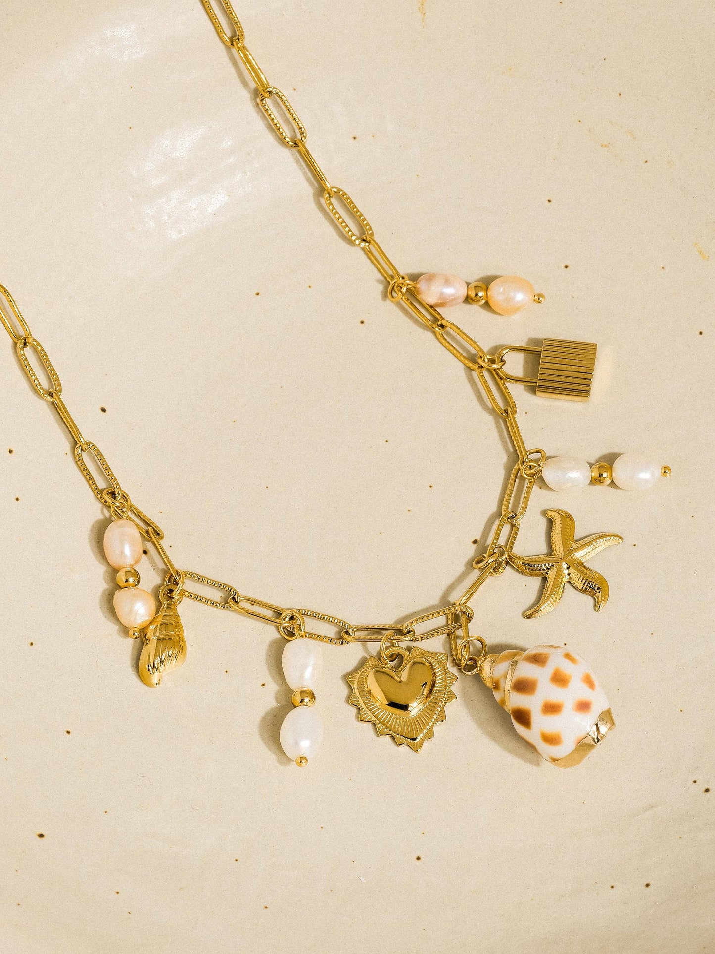 Collier Charm Coquillage et Perle Ophélie en Or 18K Inaltérable