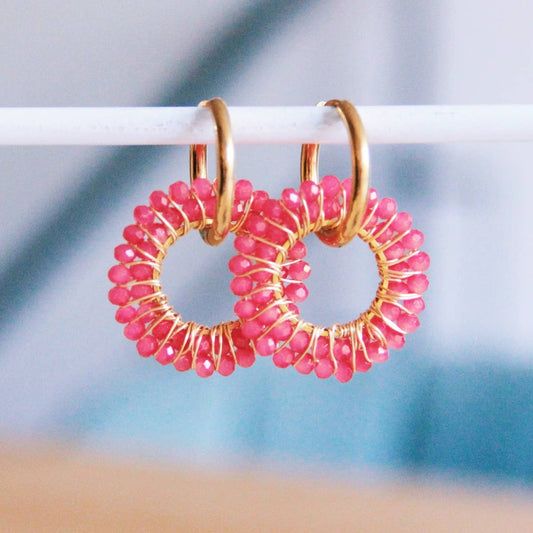 BOUCLE D'OREILLE PENDENTIF - Rose