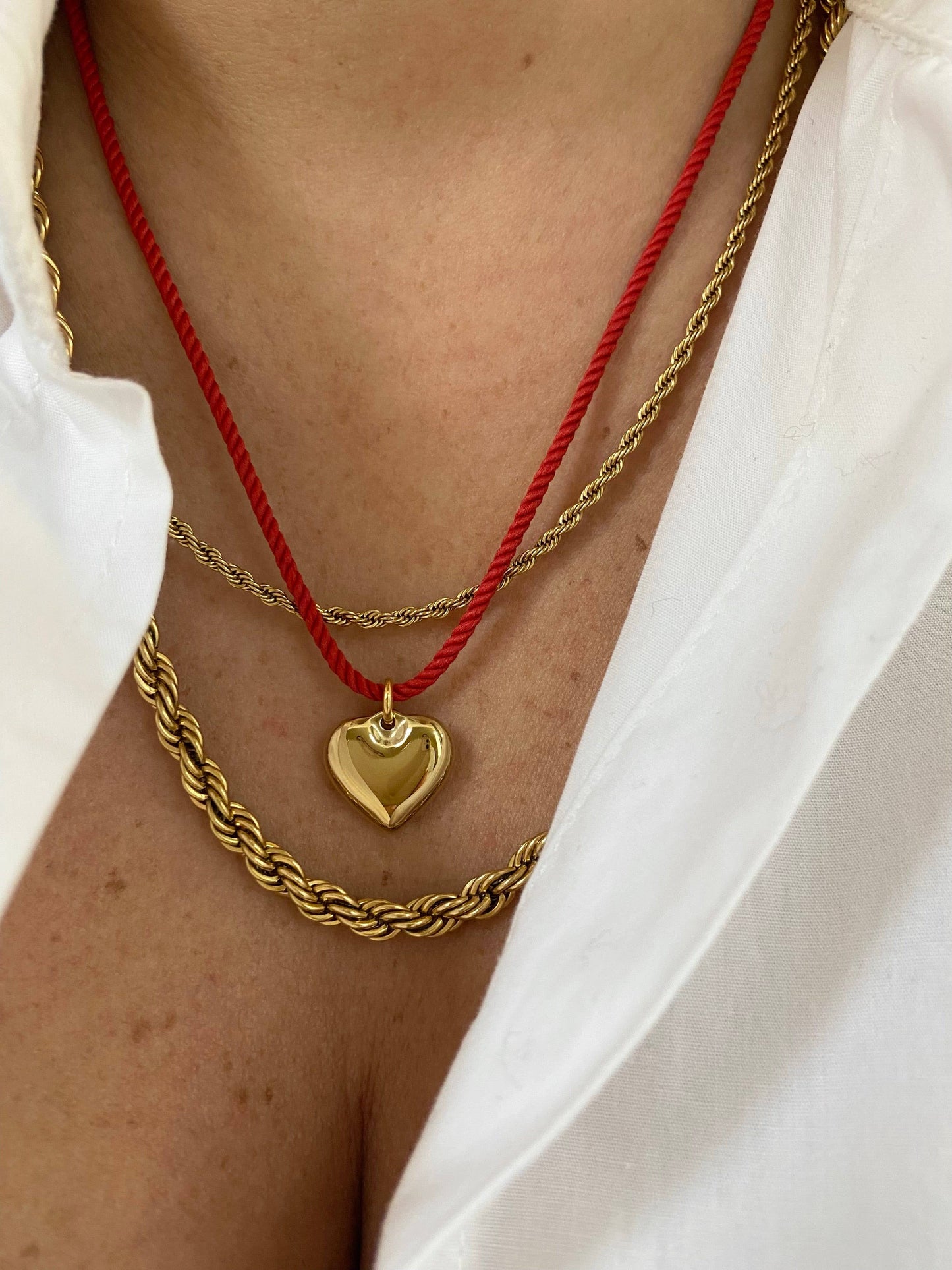 COLLIER COEUR ORANGE