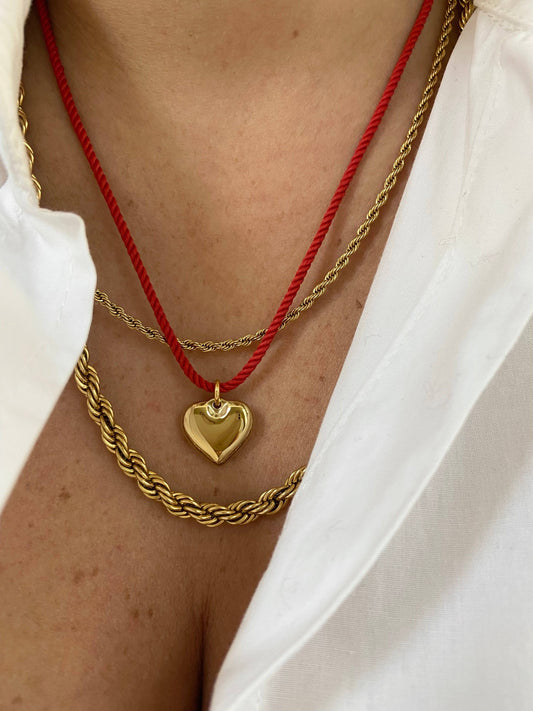 COLLIER COEUR ORANGE