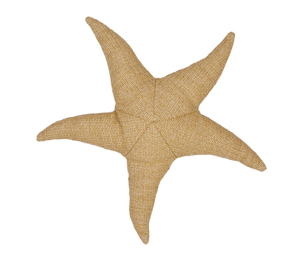 COUSSIN ETOILE DE MER - Paille/rafia