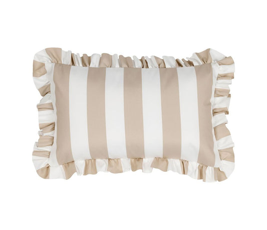 COUSSIN D'EXTERIEUR - Rayé beige