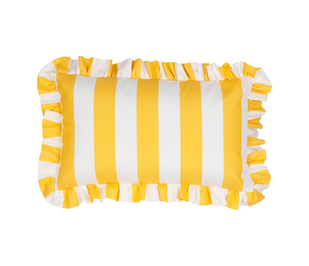 COUSSIN D'EXTERIEUR - Rayé jaune