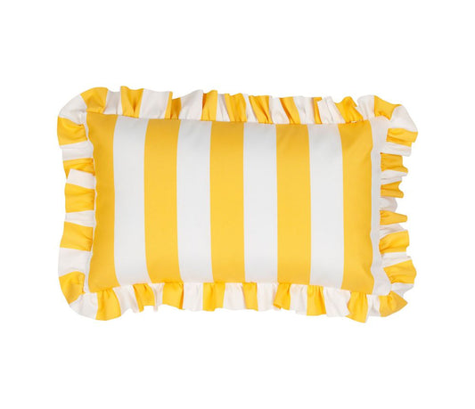 COUSSIN D'EXTERIEUR - Rayé jaune