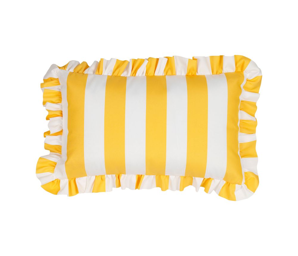 COUSSIN D'EXTERIEUR - Rayé jaune