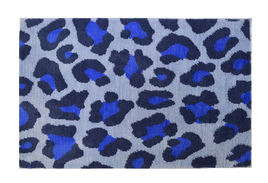TAPIS DE BAIN LÉOPARD BLEU