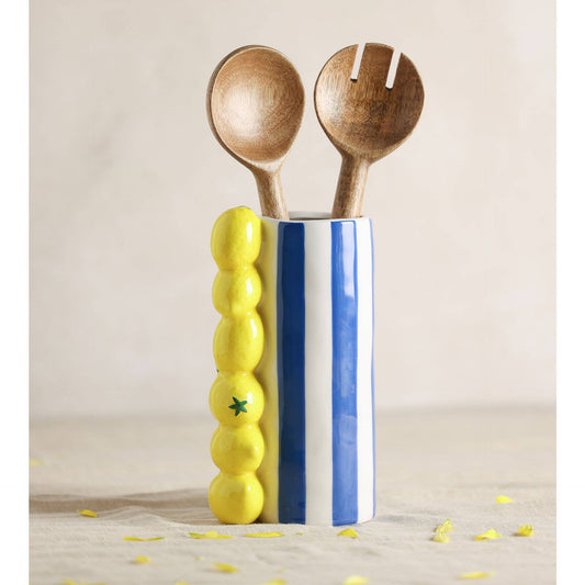 VASE RAYÉ BLEU - Citron