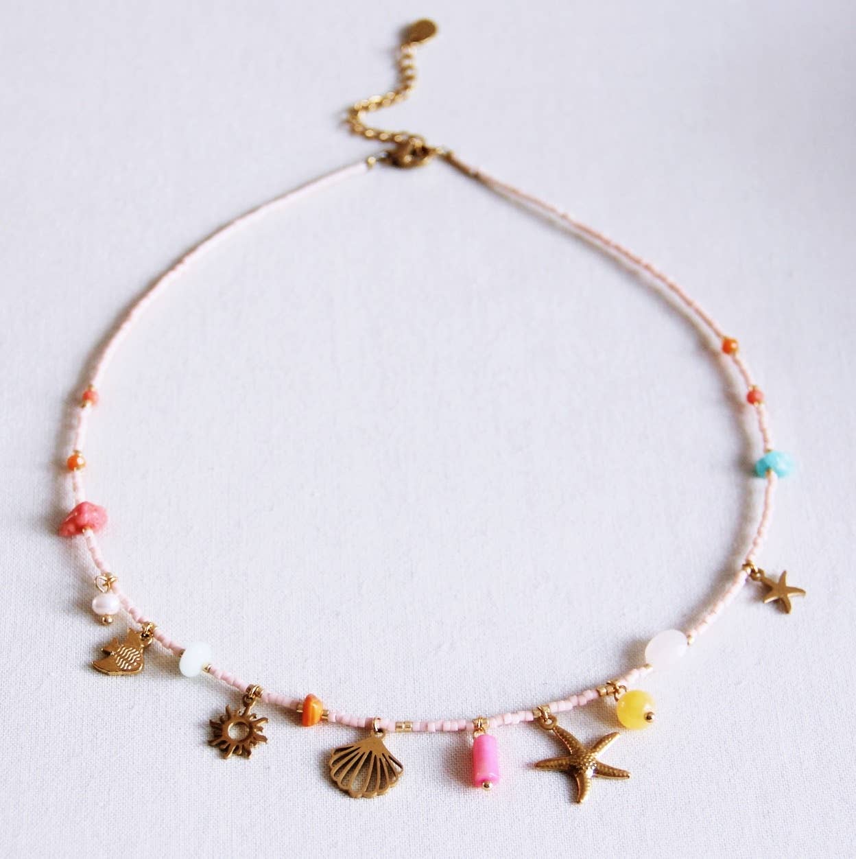 COLLIER PERLE / BRELOQUE DE PLAGE / PIERRES PRÉCIEUSES