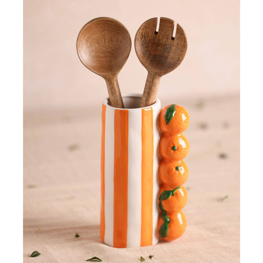 VASE RAYÉ - Orange