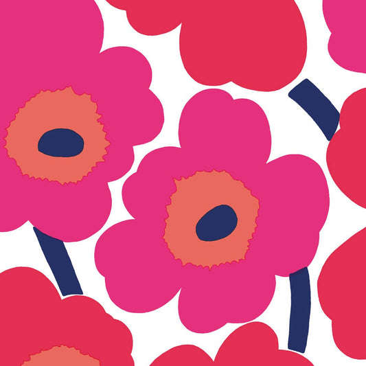 Serviettes de cocktail en papier, lot de 20, Marimekko Unikko, rouge
