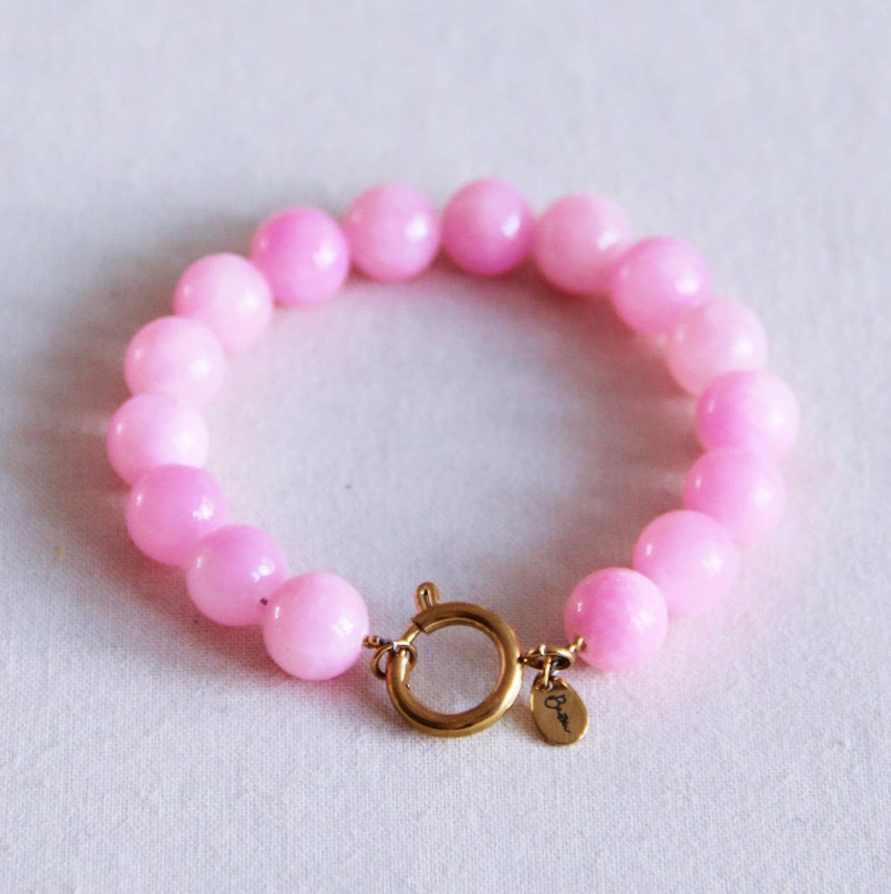 BRACELET EN PERLES DE PIERRE NATURELLE - Rose