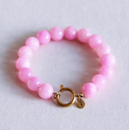 BRACELET EN PERLES DE PIERRE NATURELLE - Rose