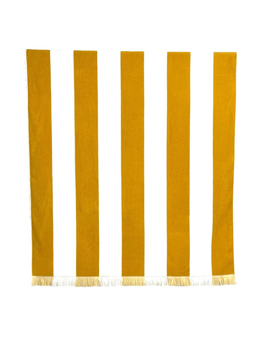 SERVIETTES DE PLAGE À RAYURES - Jaune