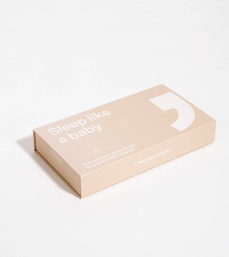 SET MASQUE + TAIE D'OREILLER + CHOUCHOU EN SOIE