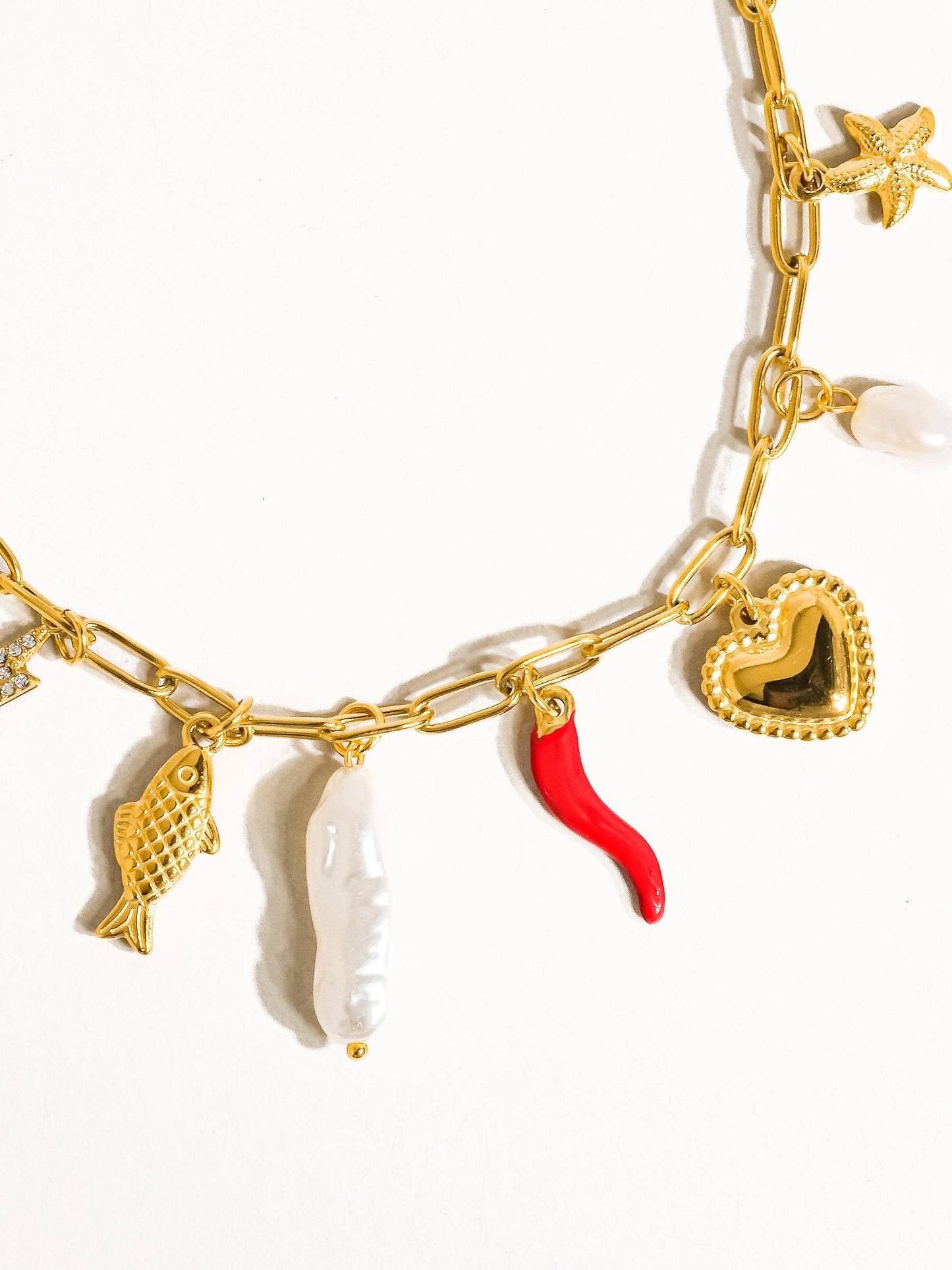 Collier à breloques filigrane en or 18 carats qui ne ternit pas