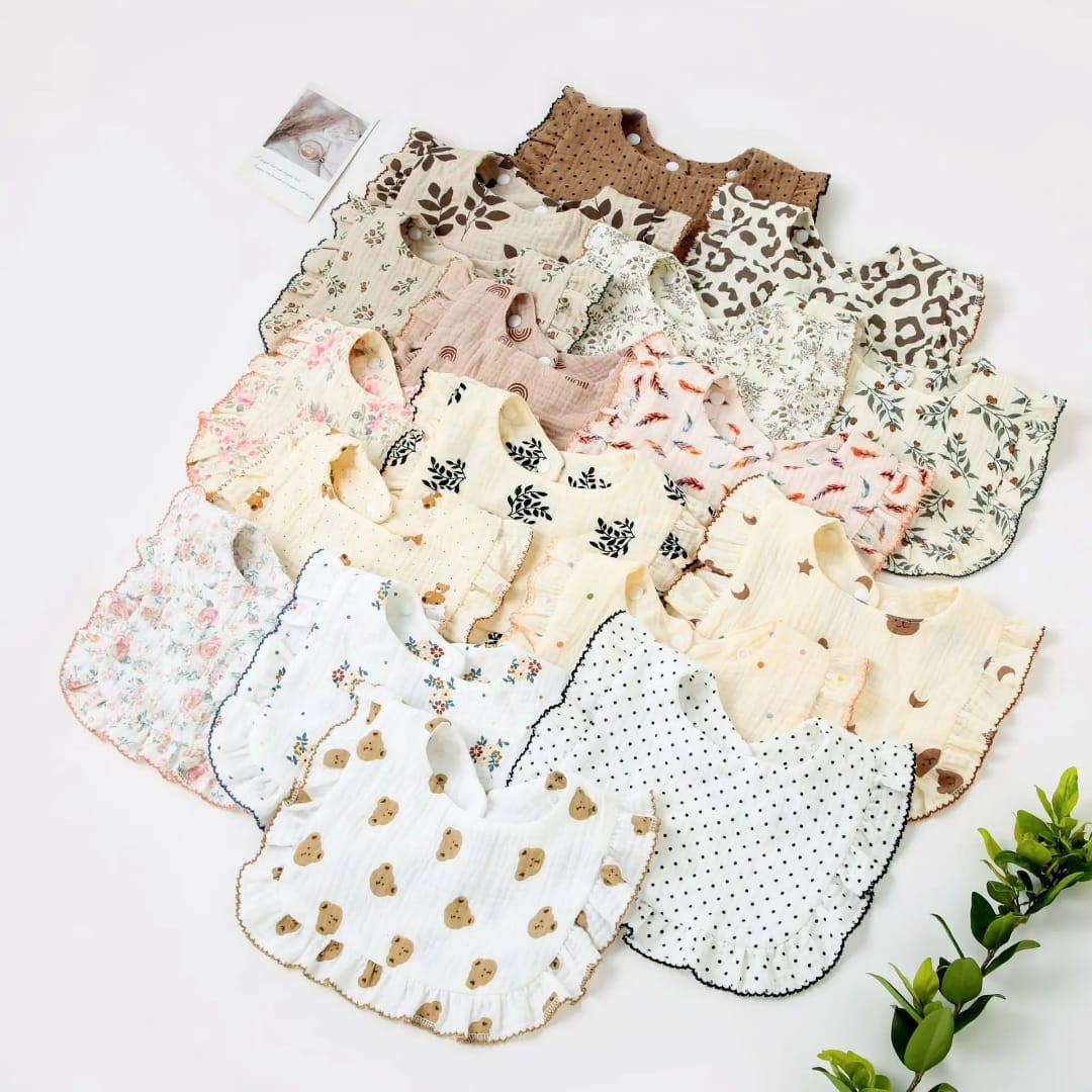 Bavoir imprimé 30×26cm coton biologique