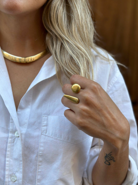 BAGUE EN LAITON - Doré