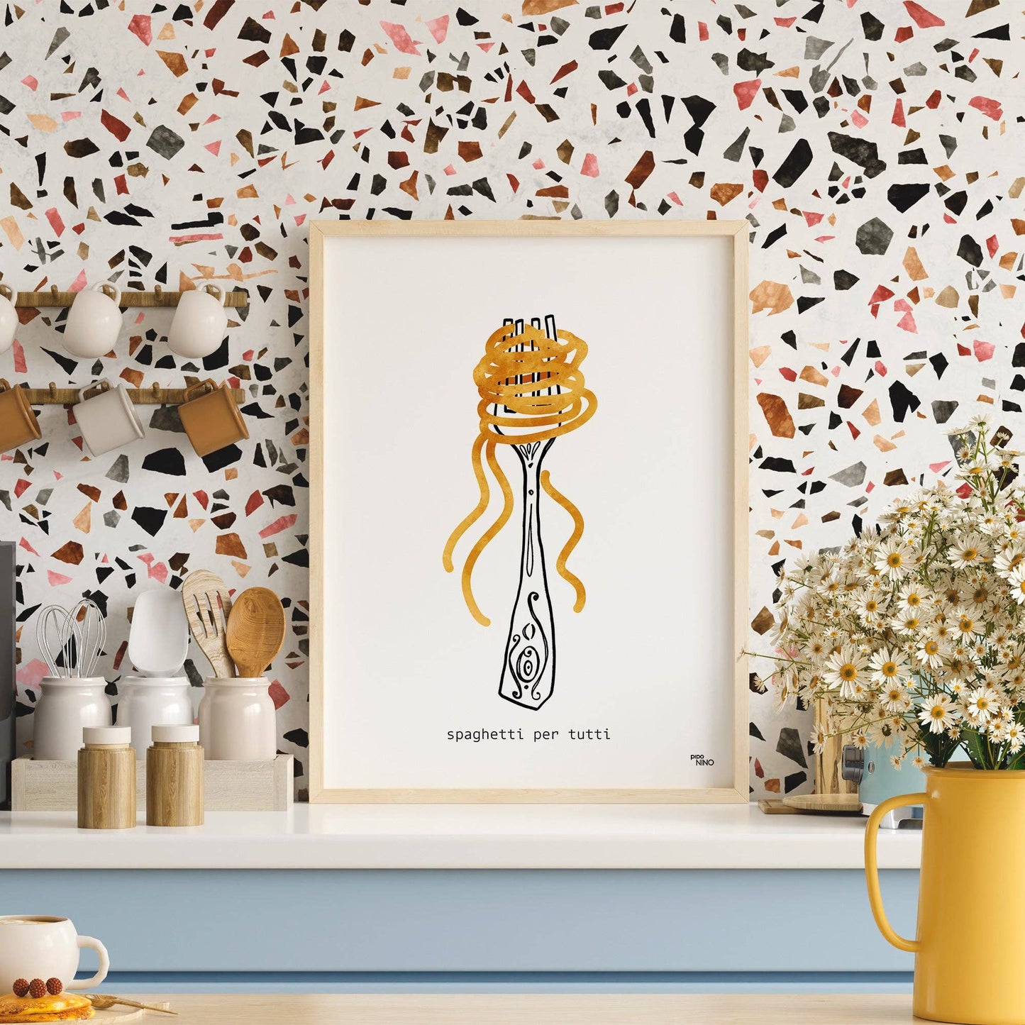 Affiche cuisine PASTA "spaghetti per tutti"