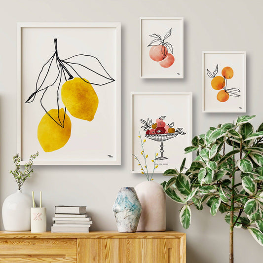 Affiche déco fruit CITRON JAUNE