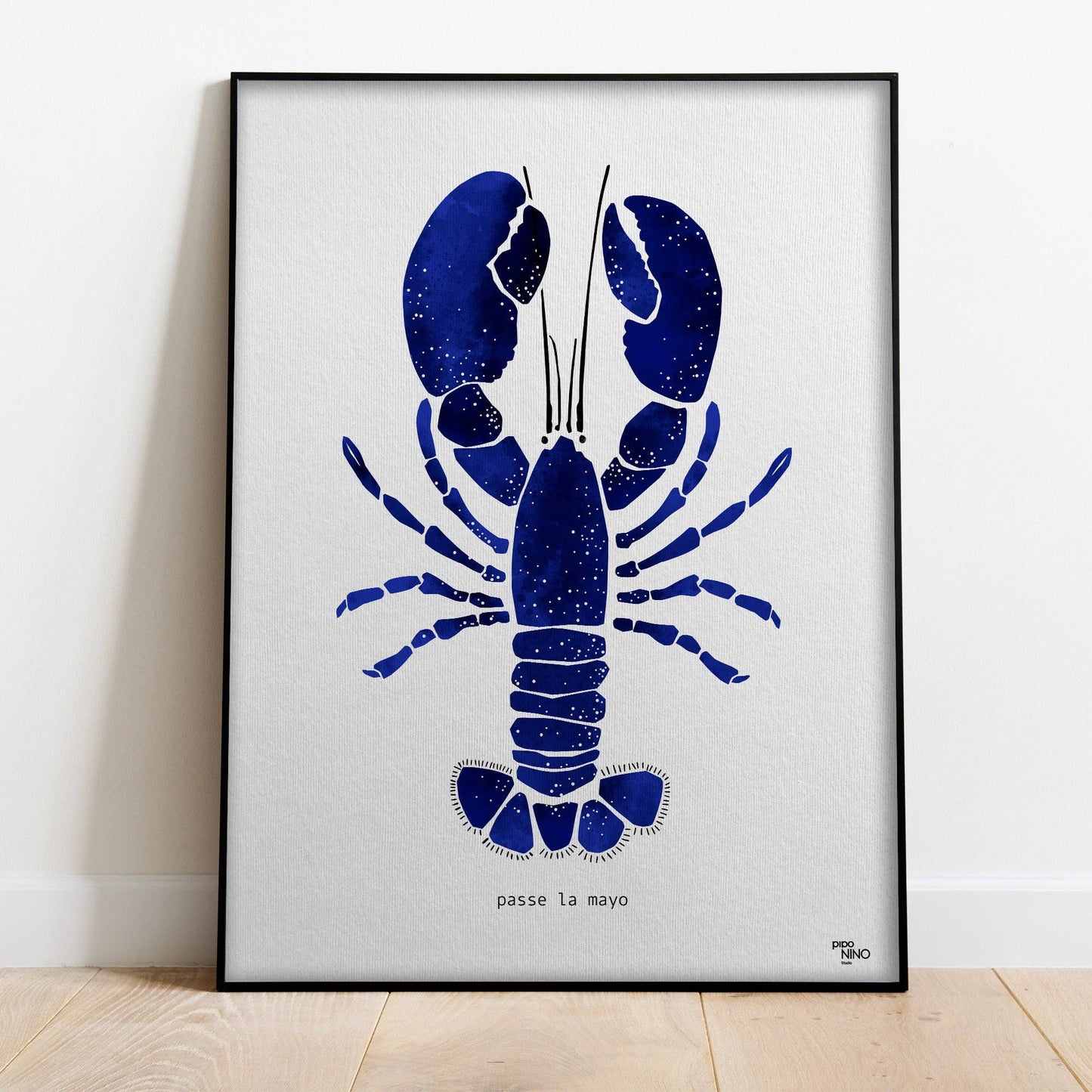 Affiche homard bleu
