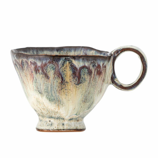 TASSE EN GRÈS - grise/bleu