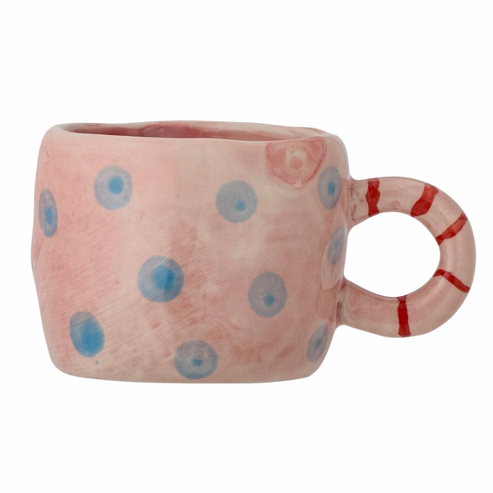 TASSE EN GRÈS - Rose/bleu