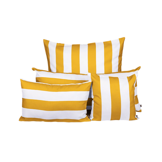 HOUSSE COUSSIN D'EXTERIEUR - Rayée jaune