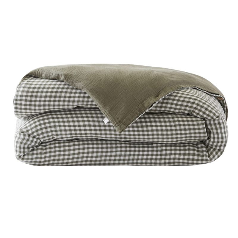 HOUSSE DE COUETTE VICHY - Verte