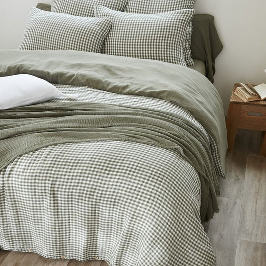 HOUSSE DE COUETTE VICHY - Verte