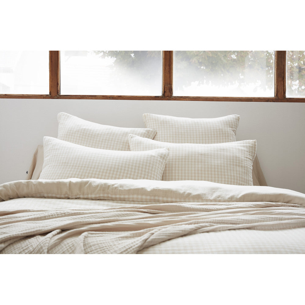 HOUSSE DE COUETTE VICHY - Beige