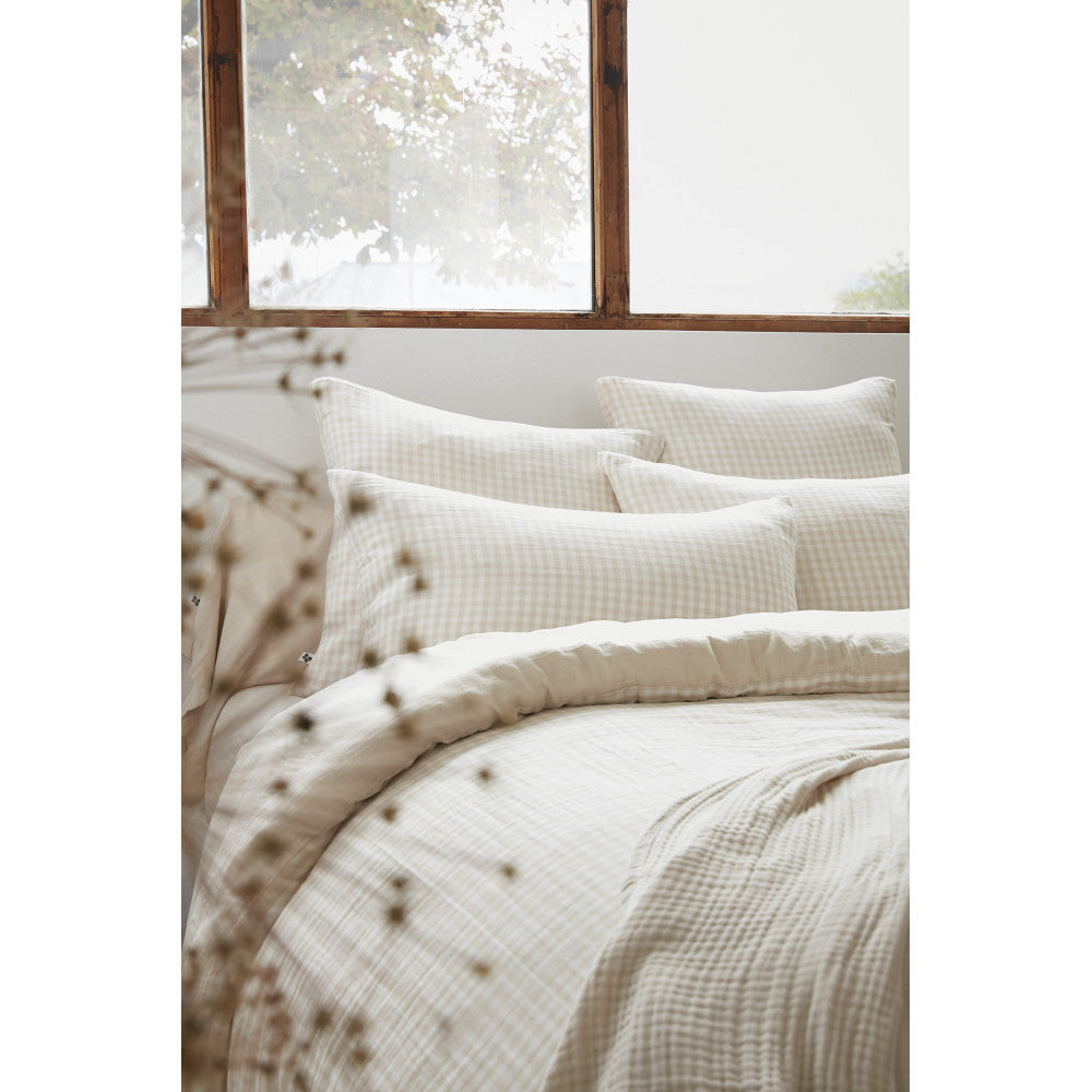 HOUSSE DE COUETTE VICHY - Beige