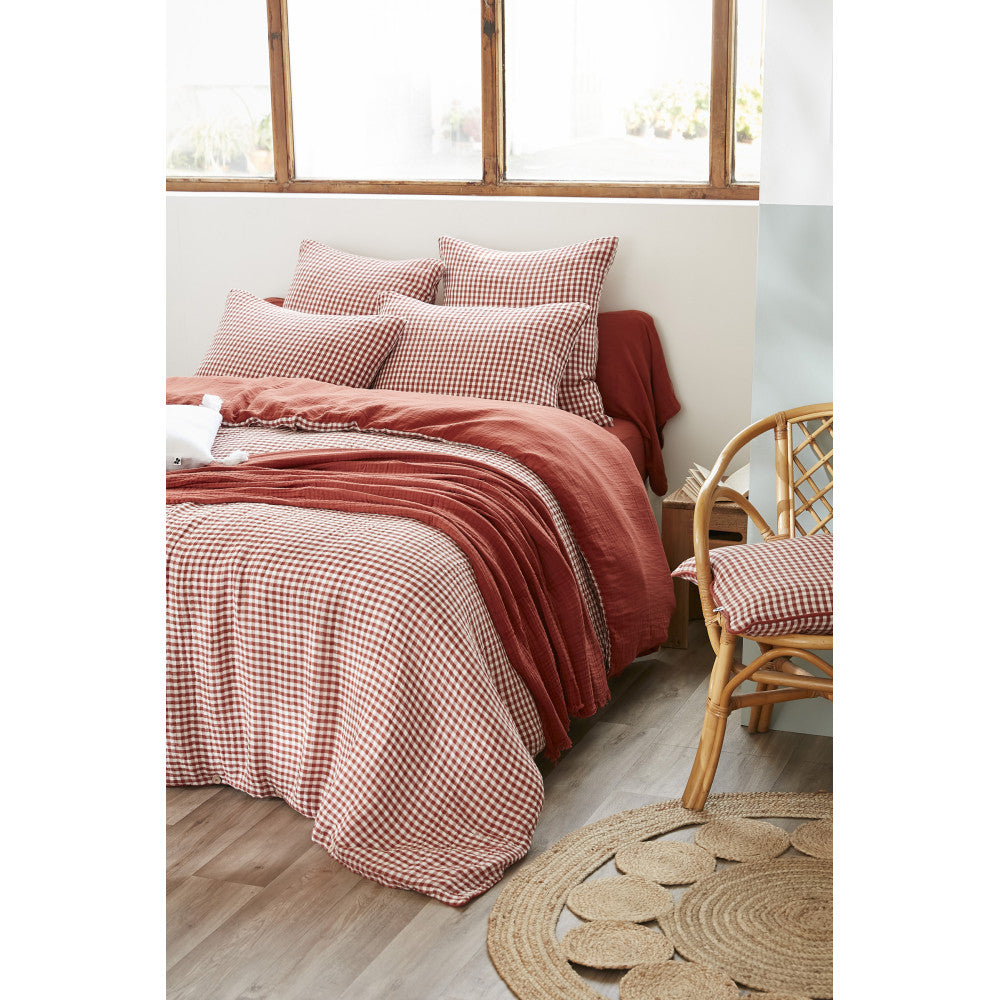 HOUSSE DE COUETTE VICHY - Rouge