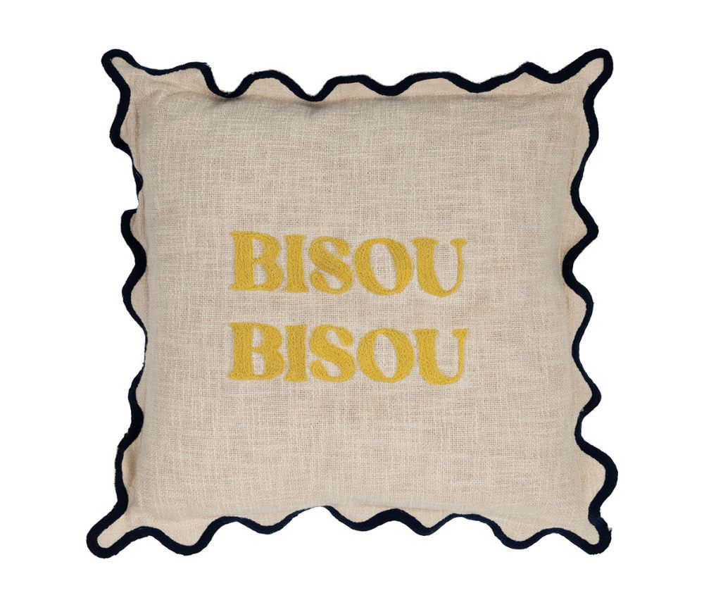 COUSSIN EN COTON - "Bisous bisous"