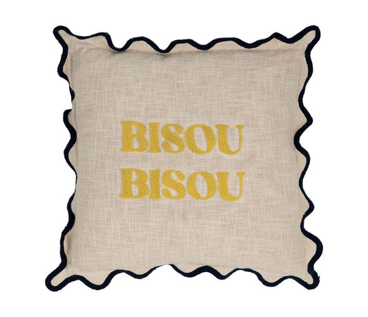 COUSSIN EN COTON - "Bisous bisous"