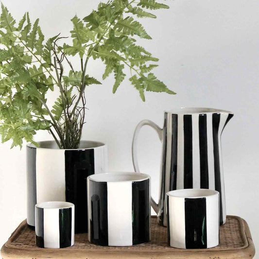 POT A RAYURES - Noir