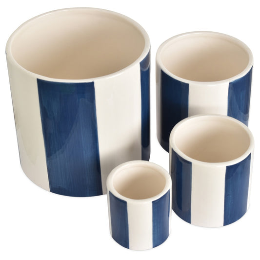 POT À RAYURES - Bleu marine