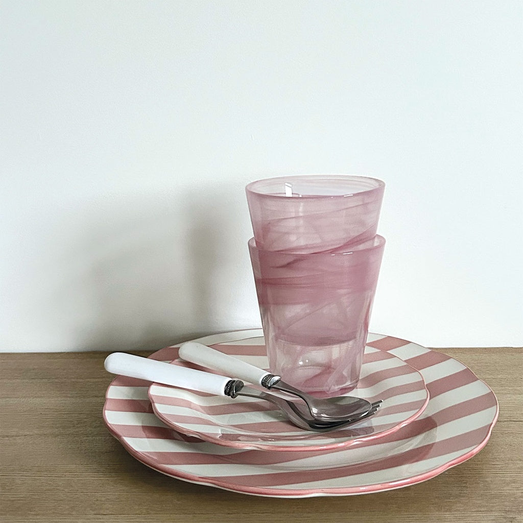 ASSIETTE RAYÉE - Rose