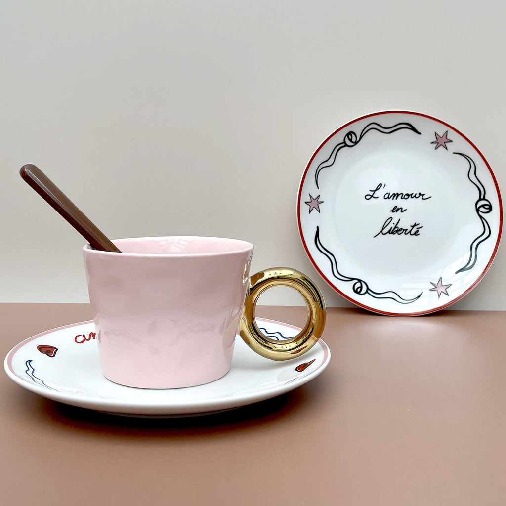 ASSIETTES AMOUR - EN LIBERTÉ - LOT DE 4