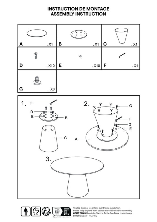 TABLE RONDE MDF ET ENDUIT BETON CIRÉ - 120 cm