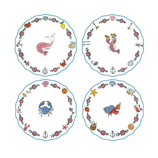 SET 4 ASSIETTES - MER