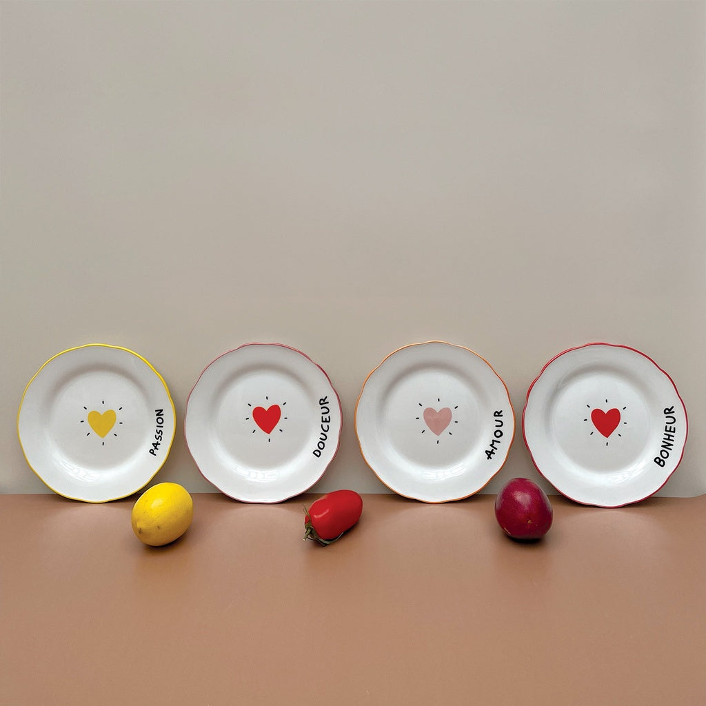 ASSIETTE AMOUR - COEUR - LOT DE 4