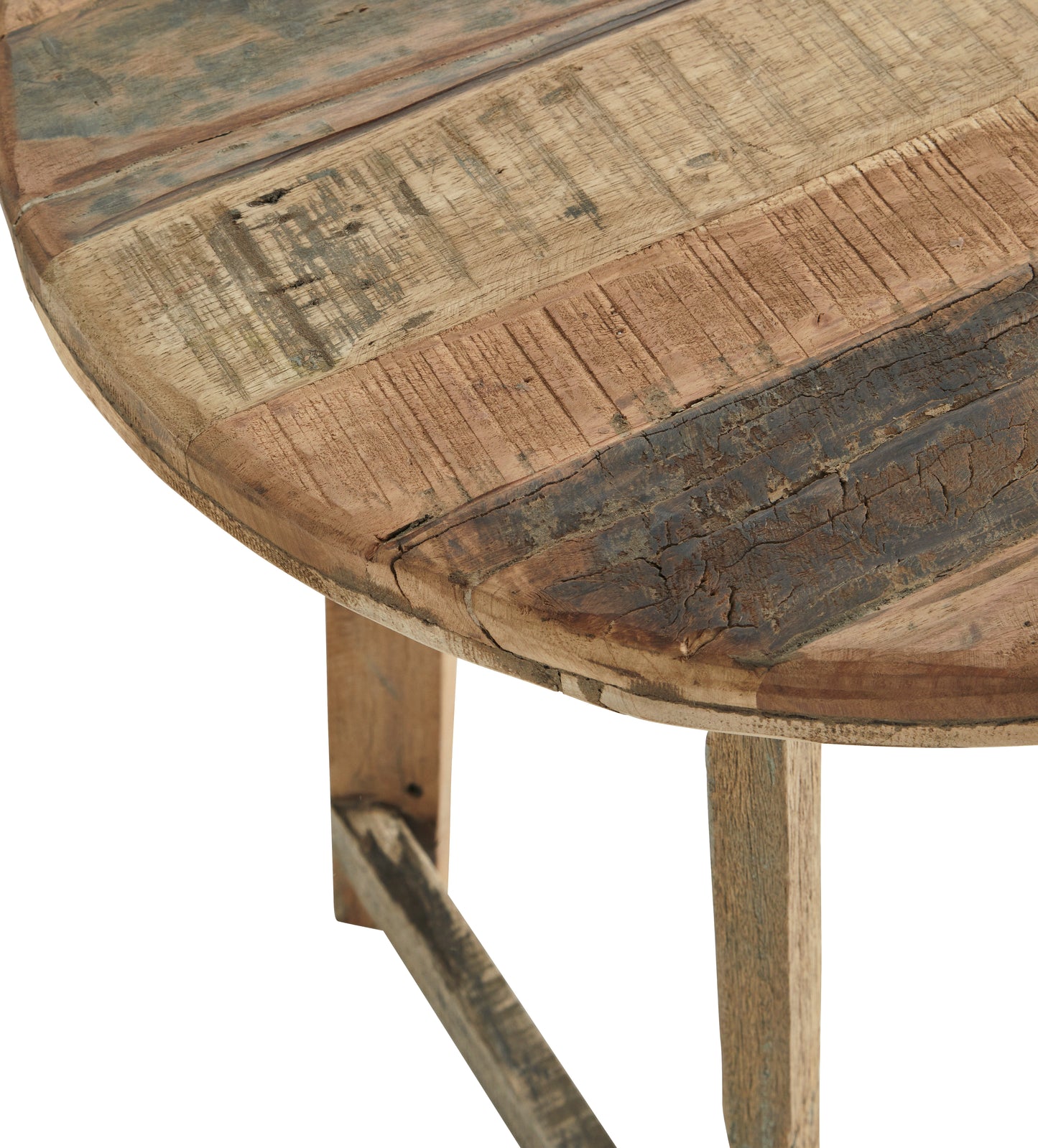 TABLE RONDE EN BOIS RECYCLÉ - 2 PERSONNES