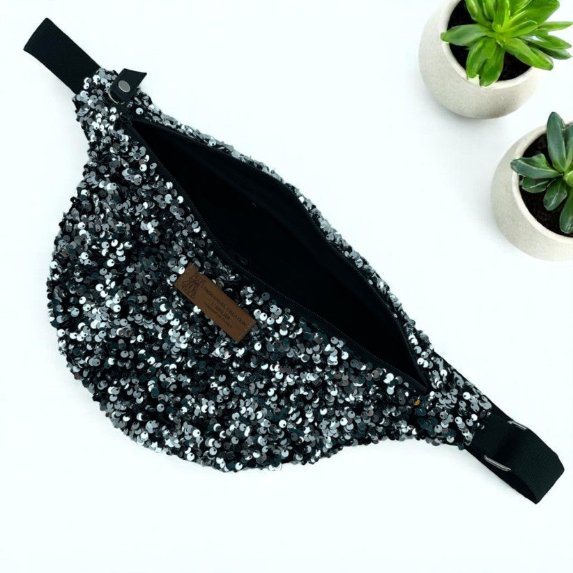SAC BANANE - SEQUIN ARGENT
