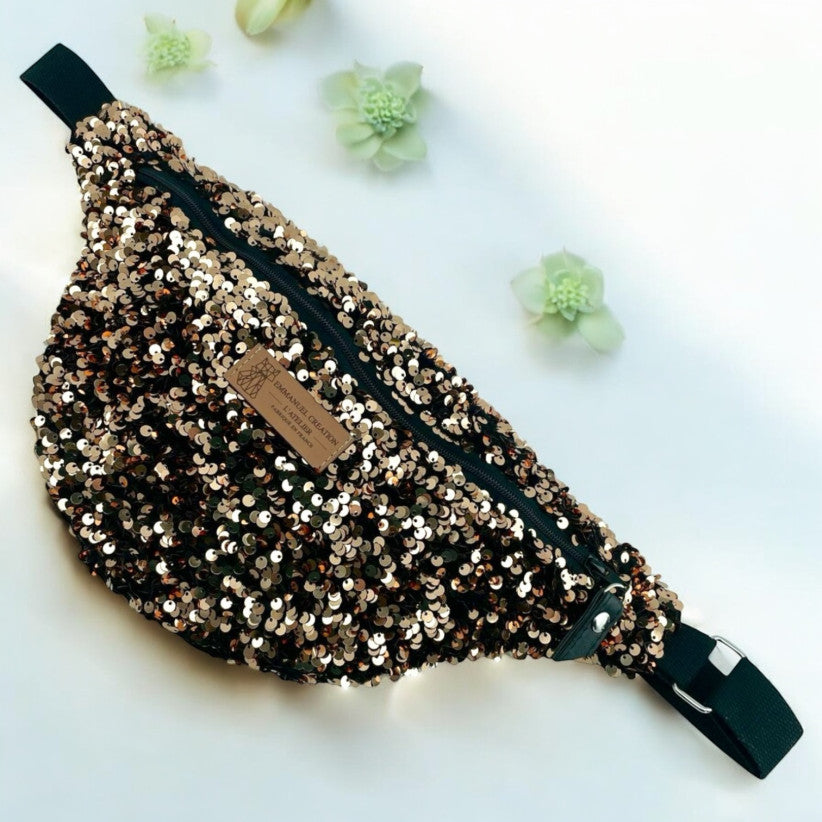 SAC BANANE - SEQUIN DORÉE