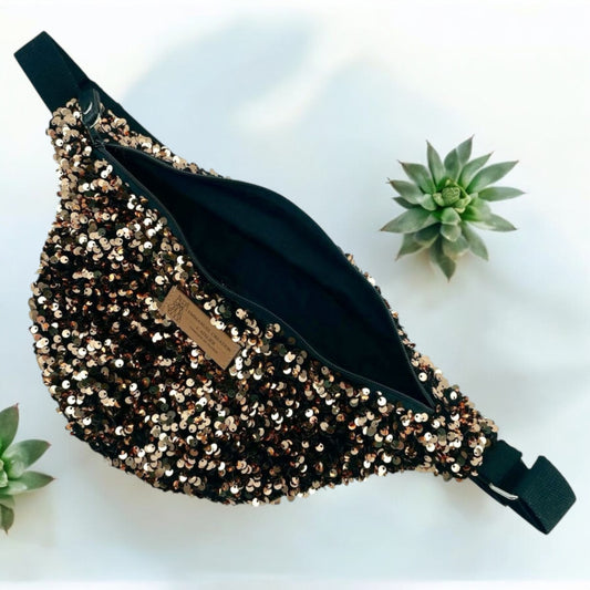 SAC BANANE - SEQUIN DORÉE